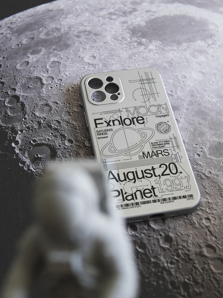 Wandering Electroplated Silver Earth Phone Case