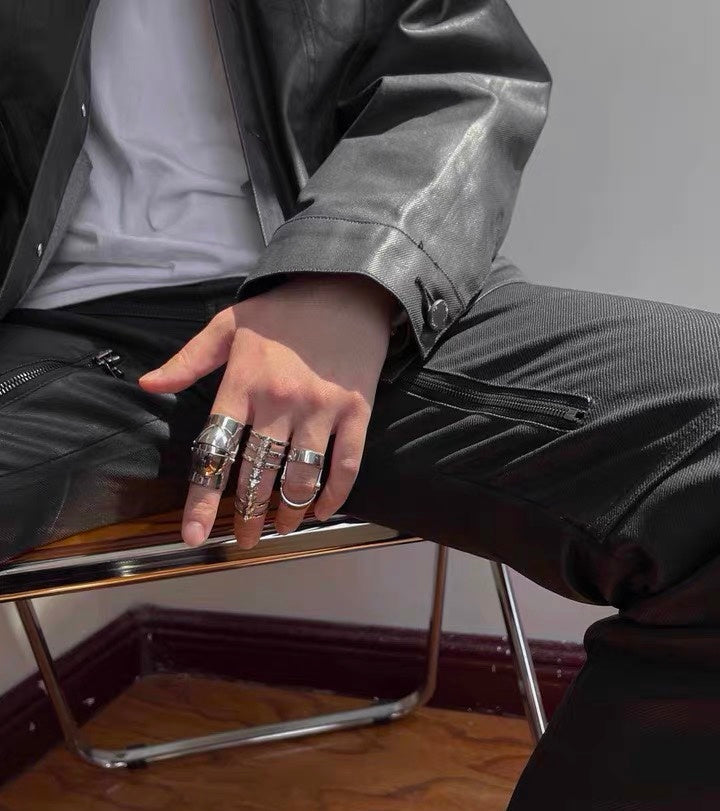 Simple Movable Couple Metal Armor Ring