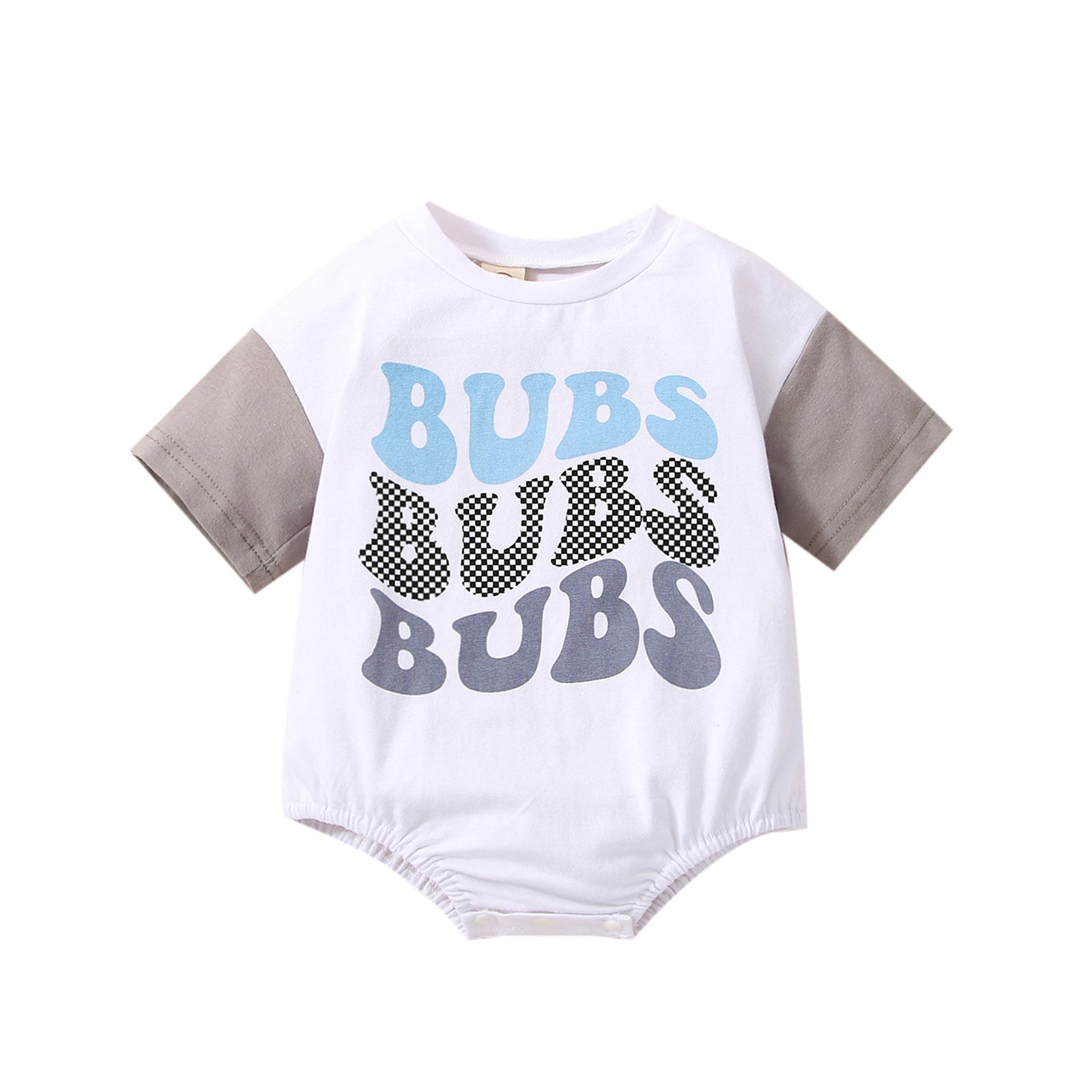 Letter Multicolor Printing Short Sleeve Rompers