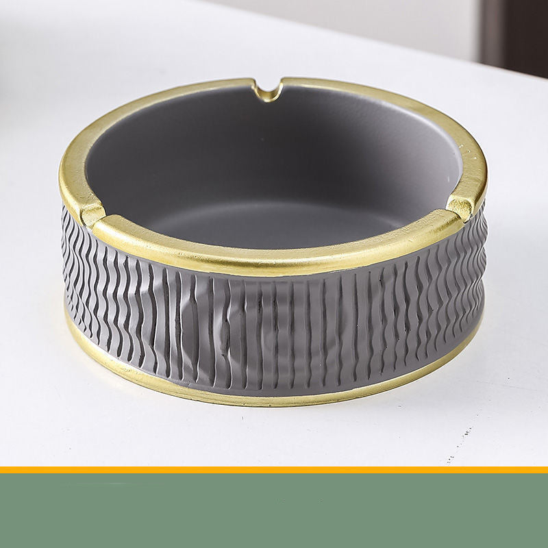 Fashion Creative Gold-painted Ceramic Ashtray Decoration Ornaments