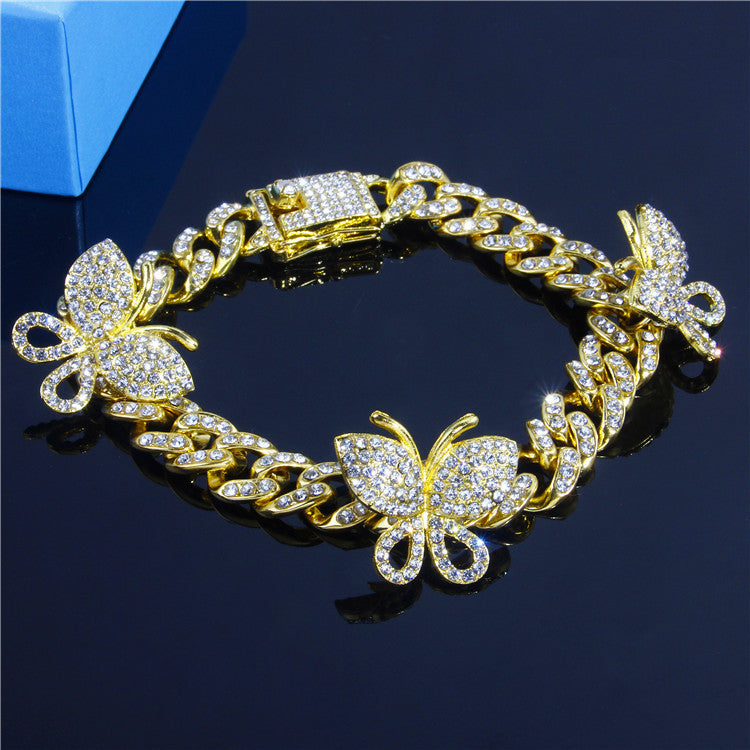 Bracelet de cheville papillon cubain rétro simple mode