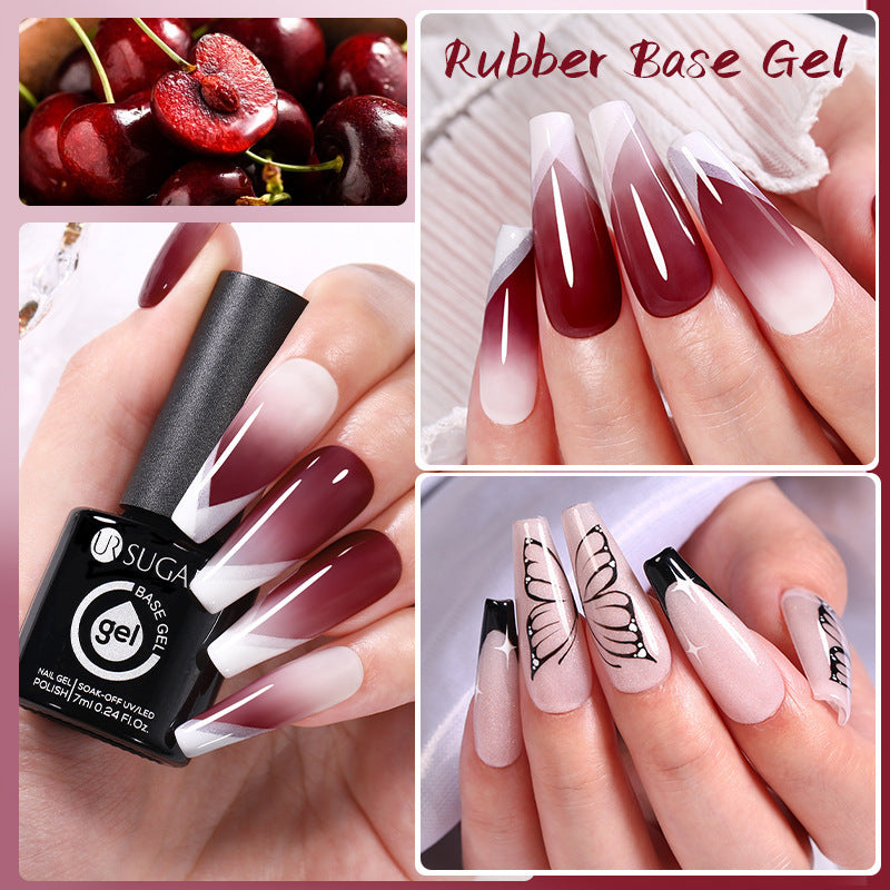 Reinforced Long-lasting No-file Base Coat With Shimmering Glitter Gel Polish