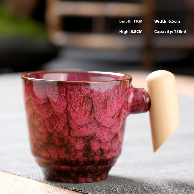 Wooden Handle Ceramic Cup Dahuaware Change Tea Cup Simple