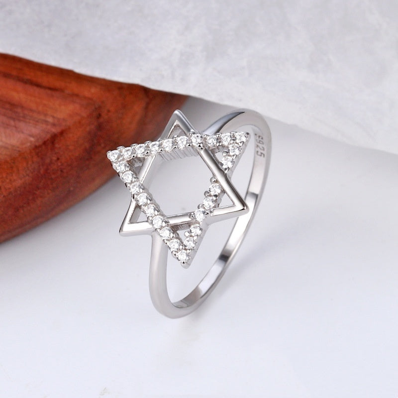 Sterling Silver Belief Hexagonal Mango Ring Ring