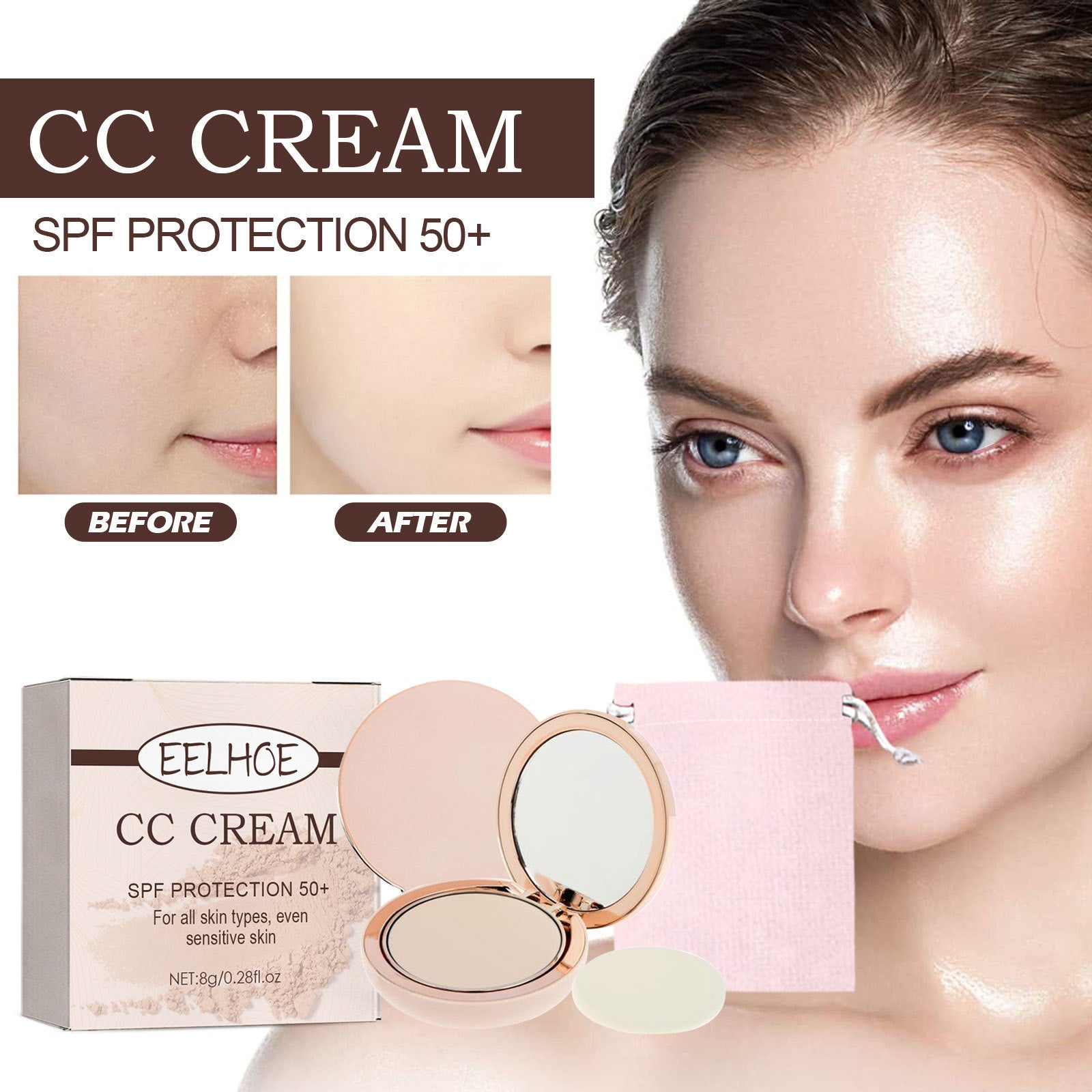 Skin Protection Lightweight Breathable Durable Not Easy To Makeup Natural Concealing And Setting Makeup Powder