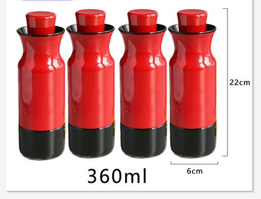Glass Oil Bottle Stainless Steel Color Kitchen Seasoning Bottle