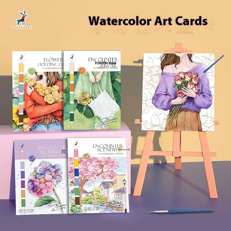 Creative Watercolor Decompression Color Filling Painting Book