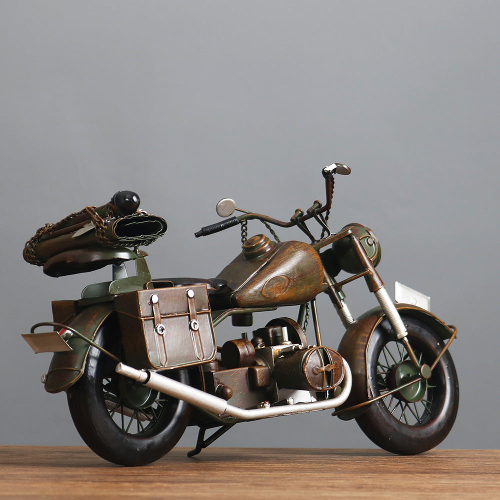 Retro Model Ornaments Iron Metal Motorcycle Decorations Gift