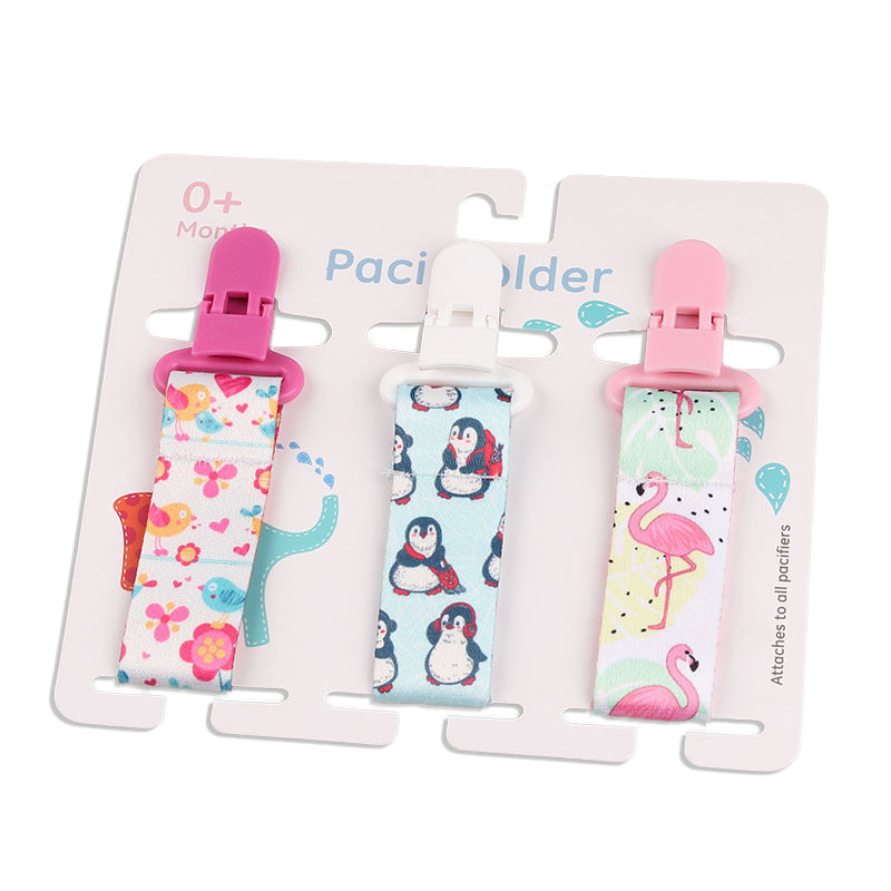 Cartoon Pattern Combination Three Packs Of Baby Pacifier Teether To Prevent Falling