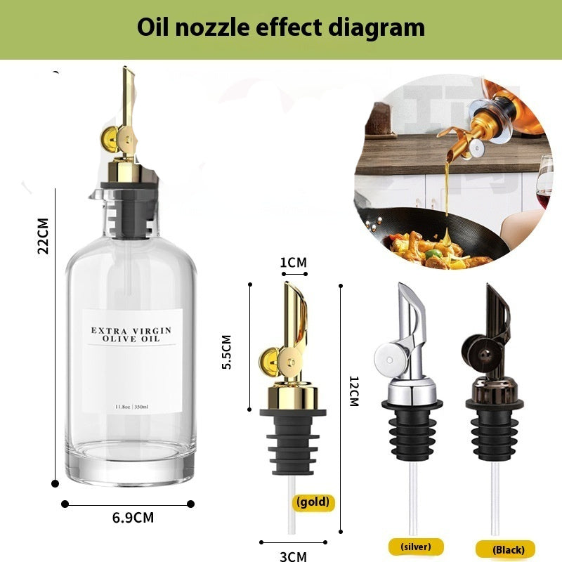 Glass Oil Bottle Non-hanging Olive Oil Pot Kitchen Food Grade Glass Oil Pot Set Box