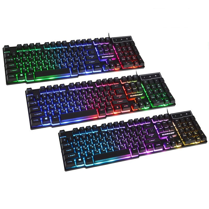 Russian Keyboard Eat Chicken Game Desktop Mechanical Wired Waterproof