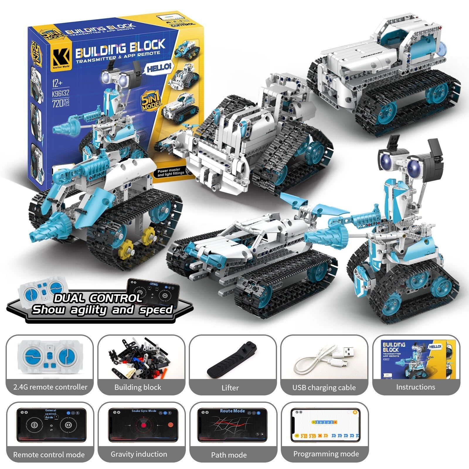 Programming Robot Electric Building Blocks Remote Control Car Toys