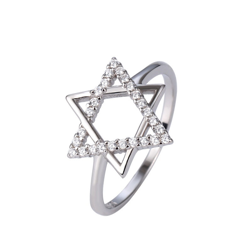 Sterling Silver Belief Hexagonal Mango Ring Ring