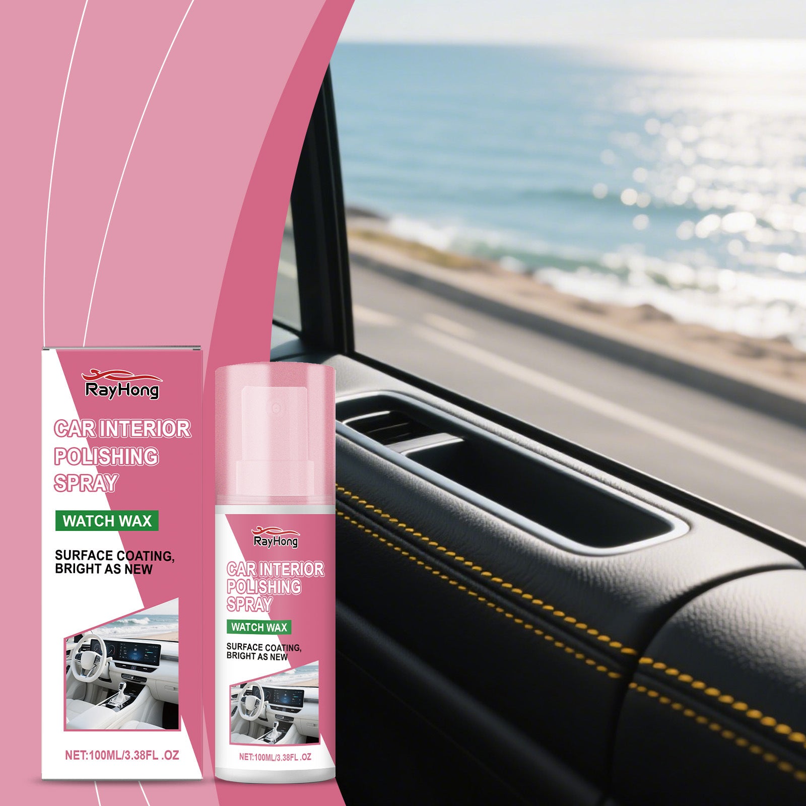 Car Interior Polishing Care Spray Seat Steering Wheel