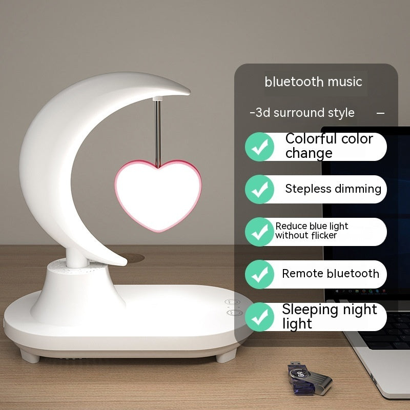 Bluetooth Speaker Bedside Seven-color Atmosphere Small Night Lamp Wireless Charging