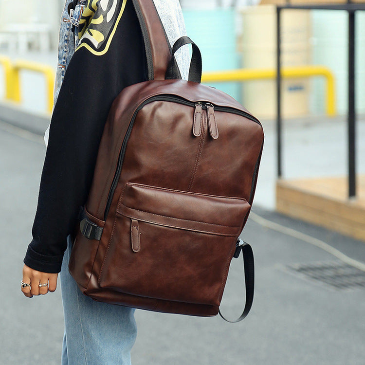 Casual Student Schoolbag Travel Pu Leather Computer Bag Tide