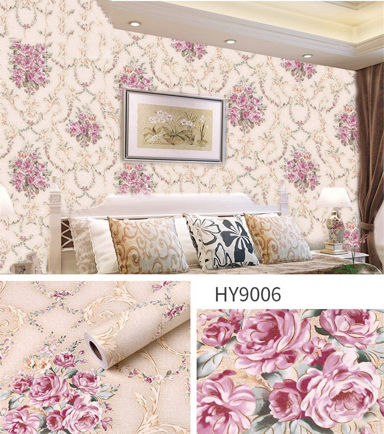 Large Flower Wallpaper Mixed With Family Style