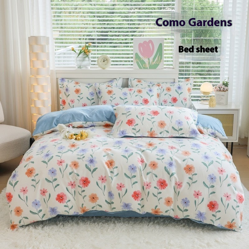Four Seasons Woolen Cotton Four-piece Quilt Cover Bed Sheet Dormitory Set