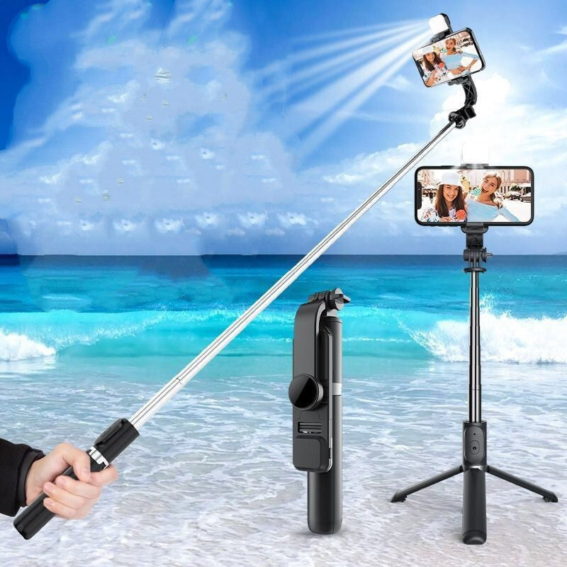 Compatible with Apple, Longer Bluetooth Selfie Stick Tripod Multi-function