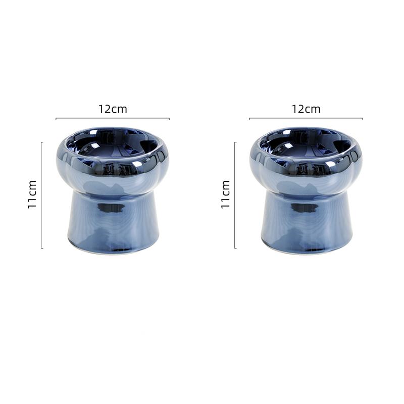 Electroplated Ceramic Cat Bowl Is Tip Proof