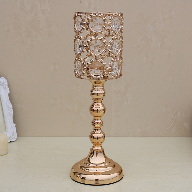 Single Head Hollow Gold Ornaments Warm Candle Holder