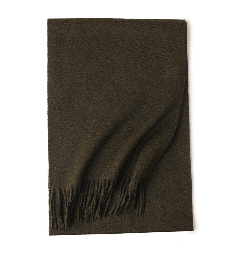 Water Ripple Pure Color Cashmere Warm Scarf