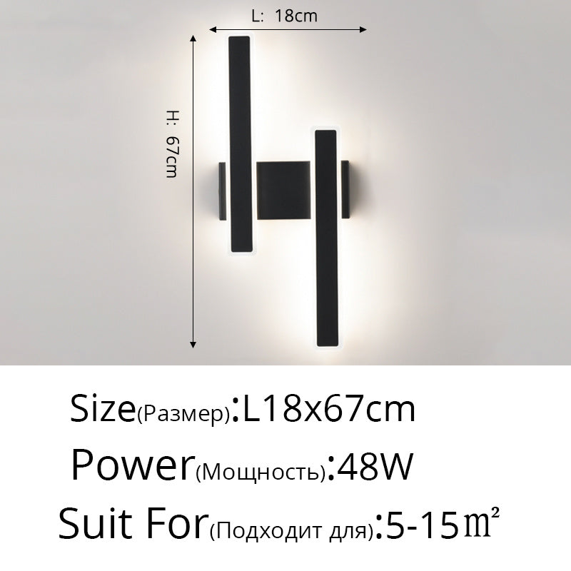 Modern Minimalist Bedroom Double Head Wall Lamp