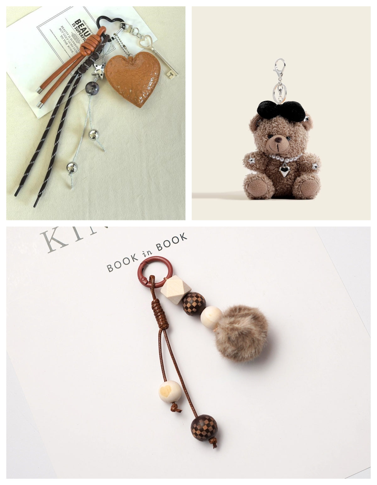 Cute Bow-knot Teddy Bear Bag Charm Keychain