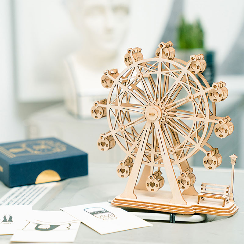 Three-dimensional Children's Ferris Wheel Wooden Assembly Toy DIY Assembly Model