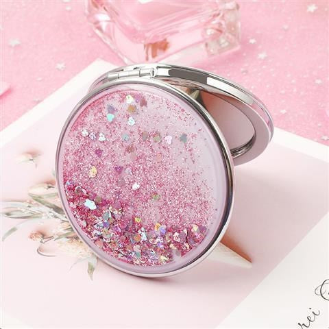 Cute Girly Heart Cartoon Double-sided Portable Makeup Mirror