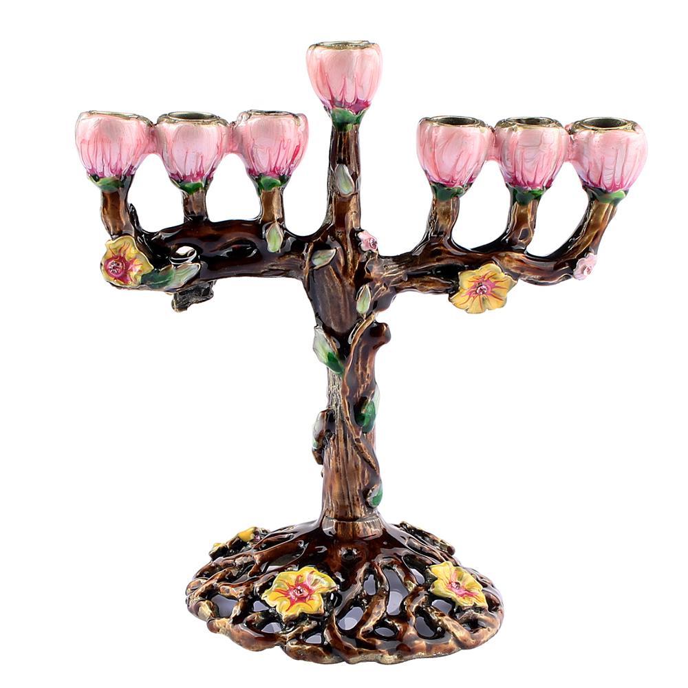 Retro Enamel Nine-headed Metal Candle Holder