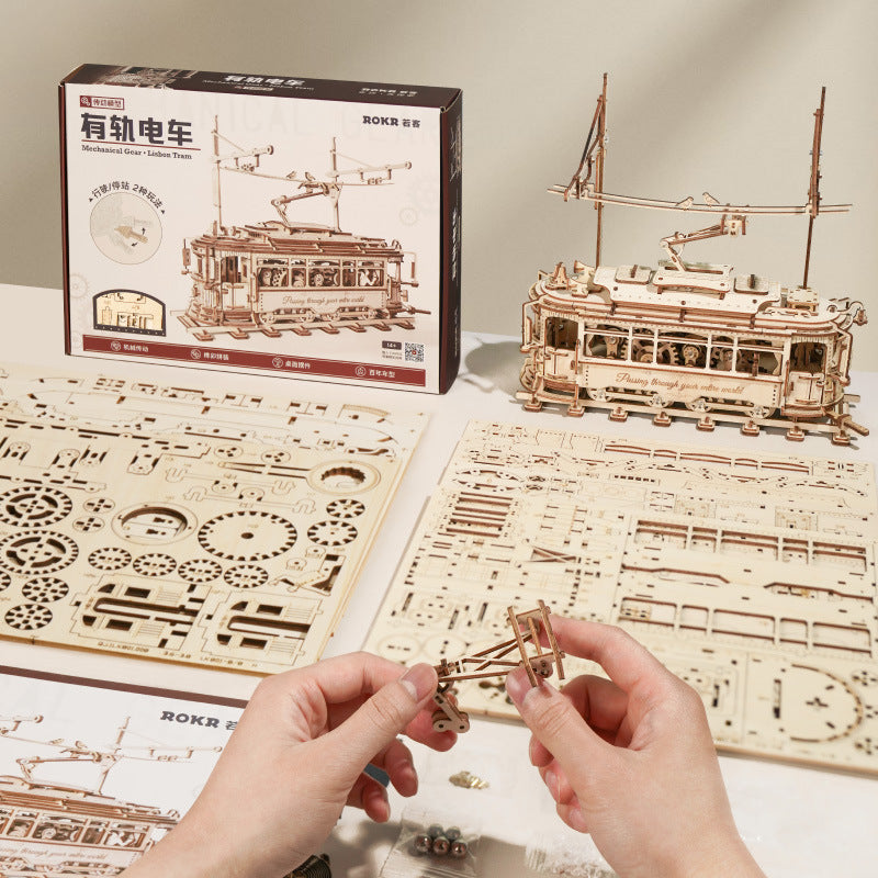 Diy Handmade Gift Tram Assembly Toy For Children Model