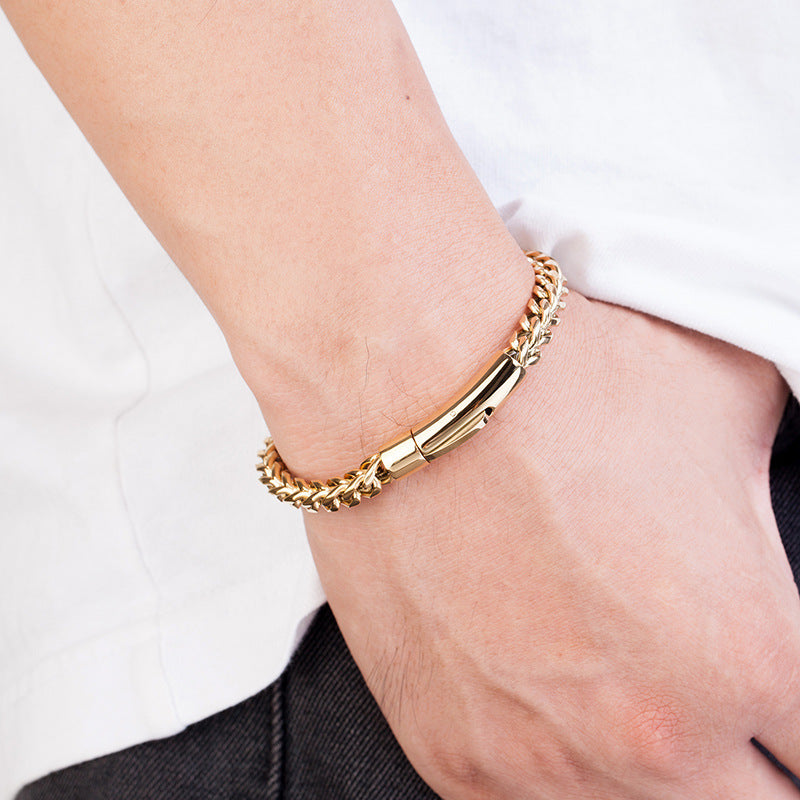 Stainless Steel Bracelet 6MM Vintage Gray Keel Chain Men