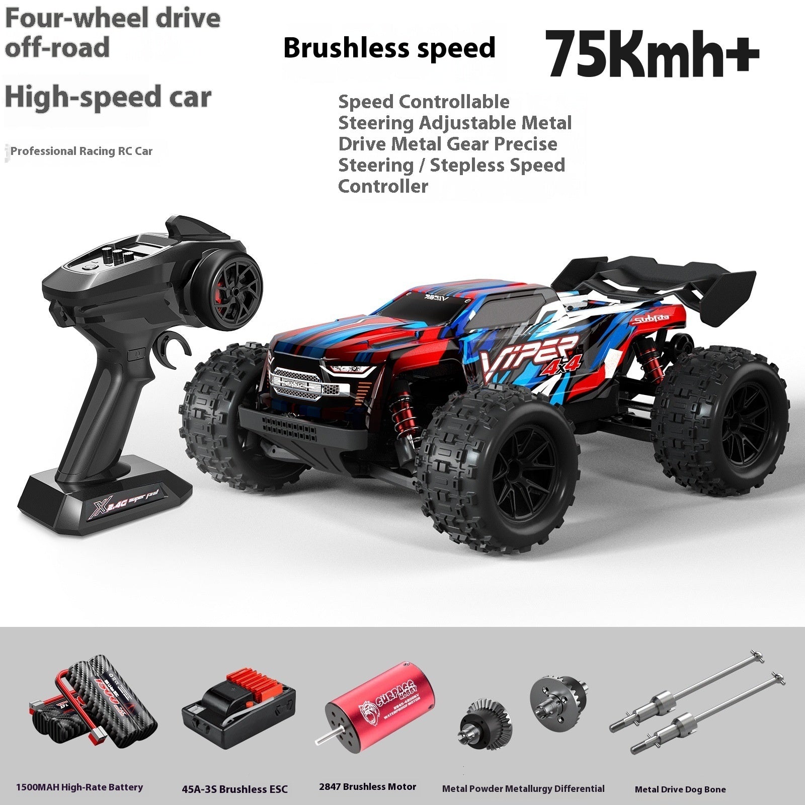 Brushless Rc Remote Control Car Four-wheel Drive High-speed Drift Off-road Racing Toy
