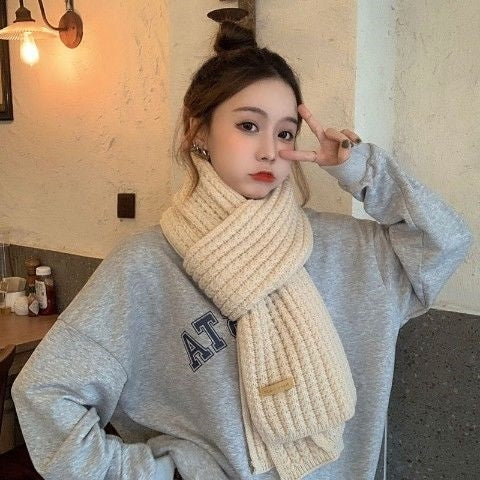 Scarf Women's Winter Woolen Knitting Thickening To Keep Warm