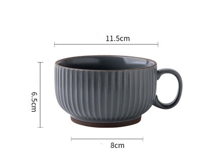 Nordic Vertical Stripe Ins Ceramic Coffee Cup