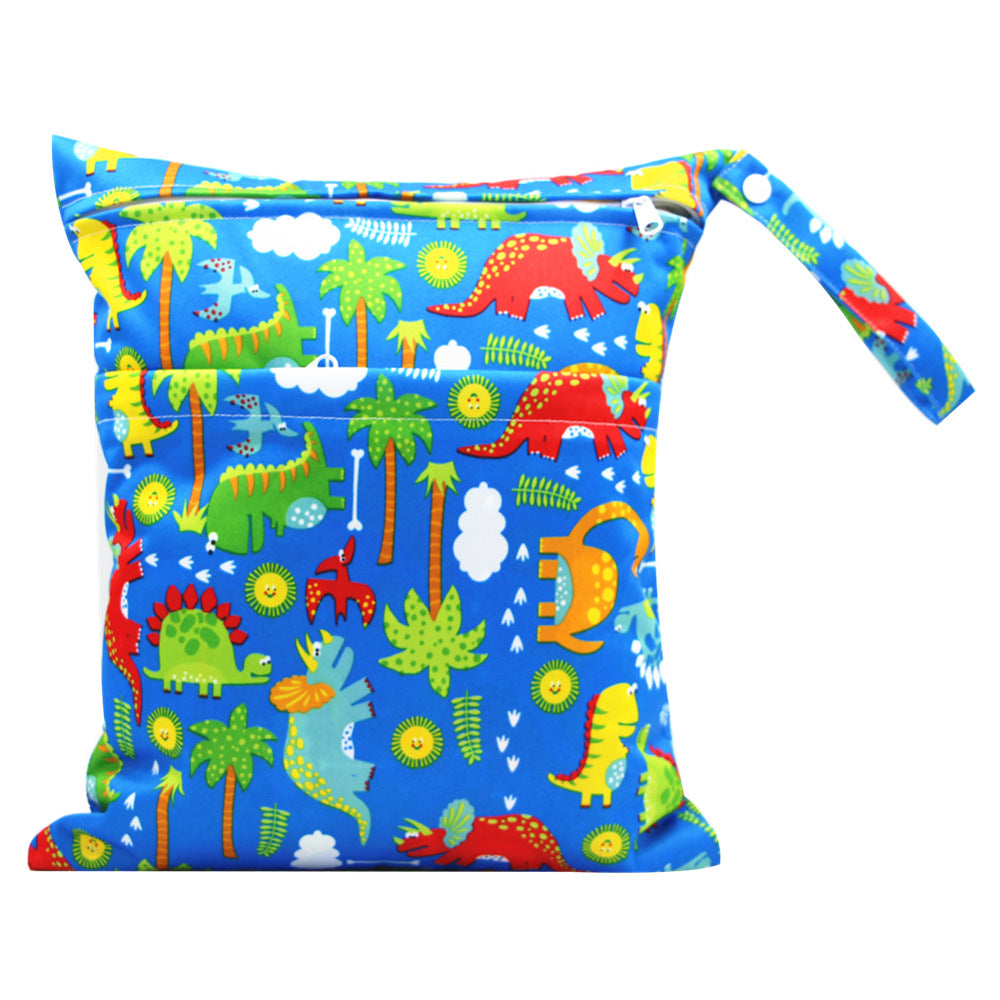 Diaper Bag 30 36cm Baby Double Zipper Printing Waterproof Diaper Bag
