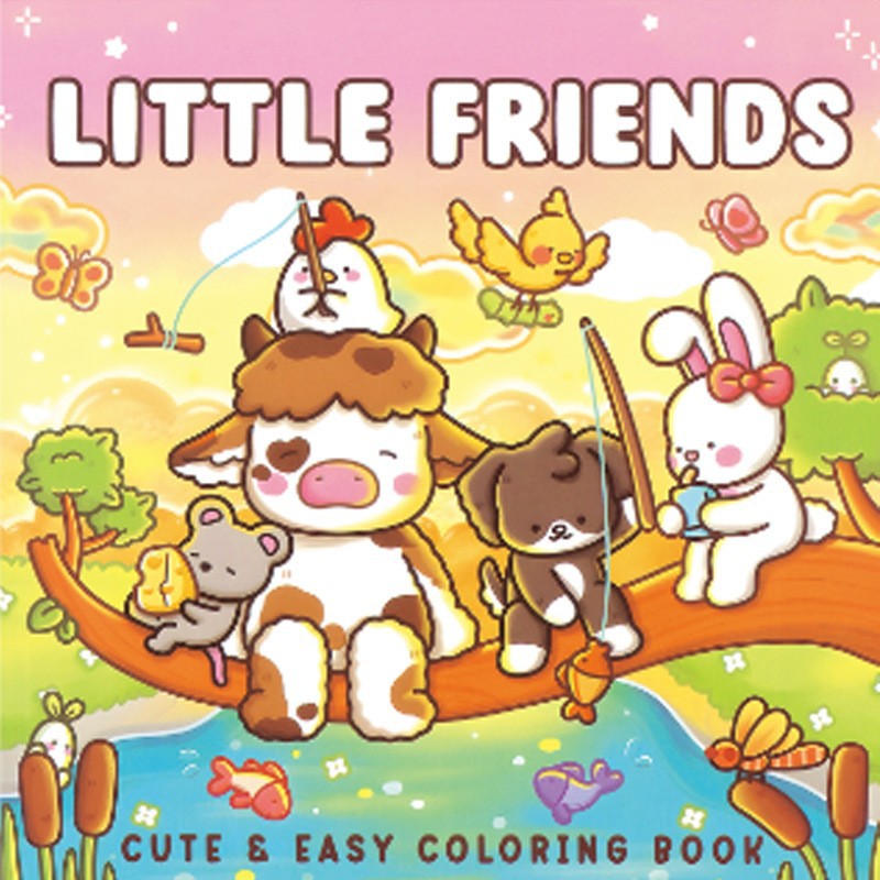 Coloring Book For Adults And Teens Cute Animal Characters Book Easy-to-start Coloring Book