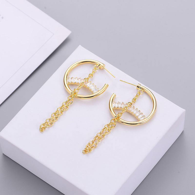 Fashion Trend Earrings Simple Personality Metal Texture Earrings