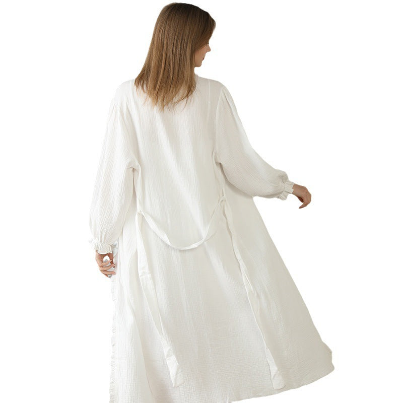 Women's Pajamas Cotton Lace Double-layer Yarn Home Wear