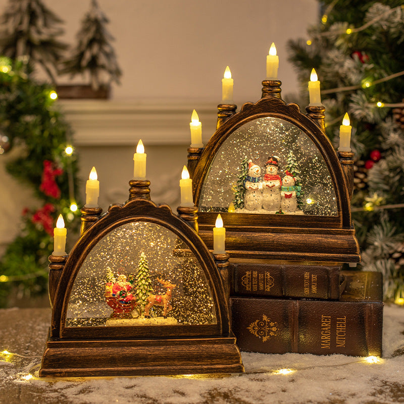 2024 Crystal Candle Lamp Christmas Portable Lantern Bar Desktop Decoration