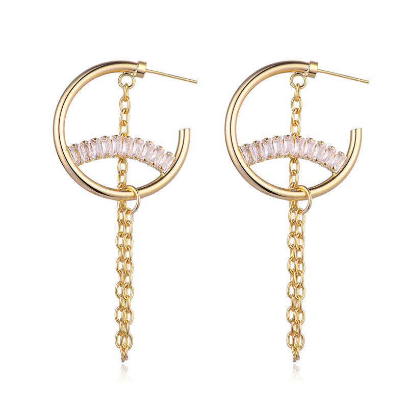 Fashion Trend Earrings Simple Personality Metal Texture Earrings