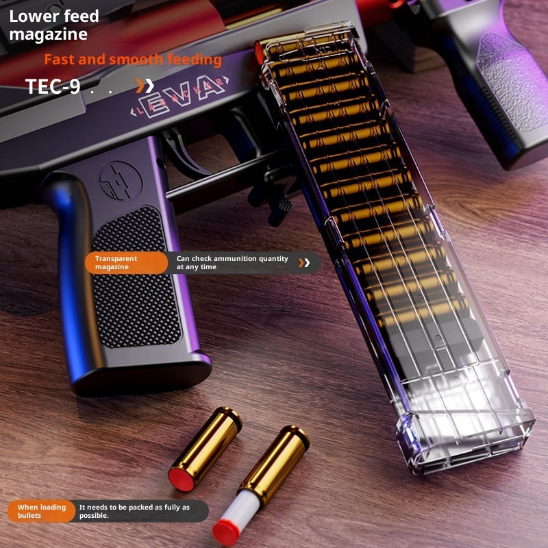 TEC-9 Soft Bullet Gun Manual Shell Throwing Submachine Gun Model