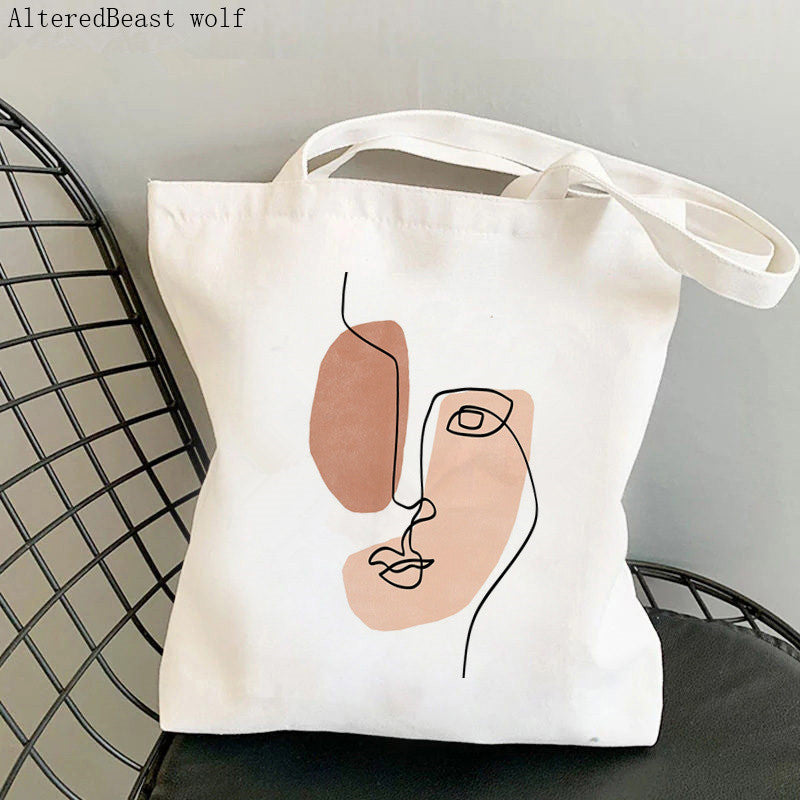 Zipper Polyester Cotton Canvas Shopping Tote Bag