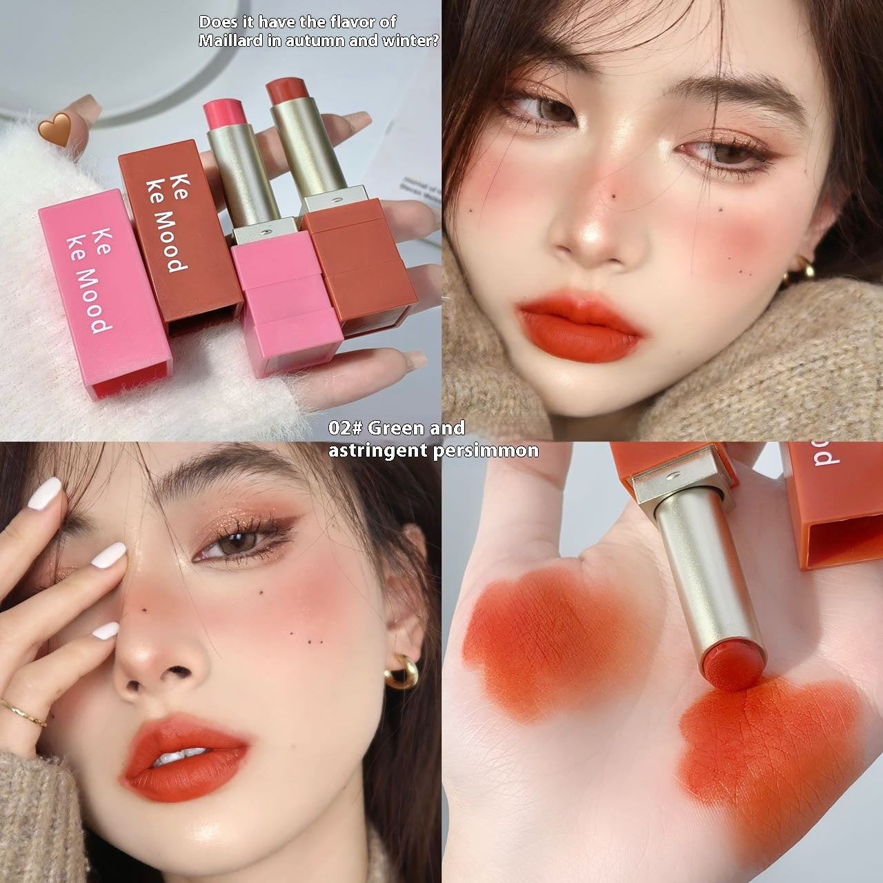 Rouge à Lèvres Fini Mat Baume Lèvres Automne Hiver Velours Blanc Lumière Et Simple Longue Tenue