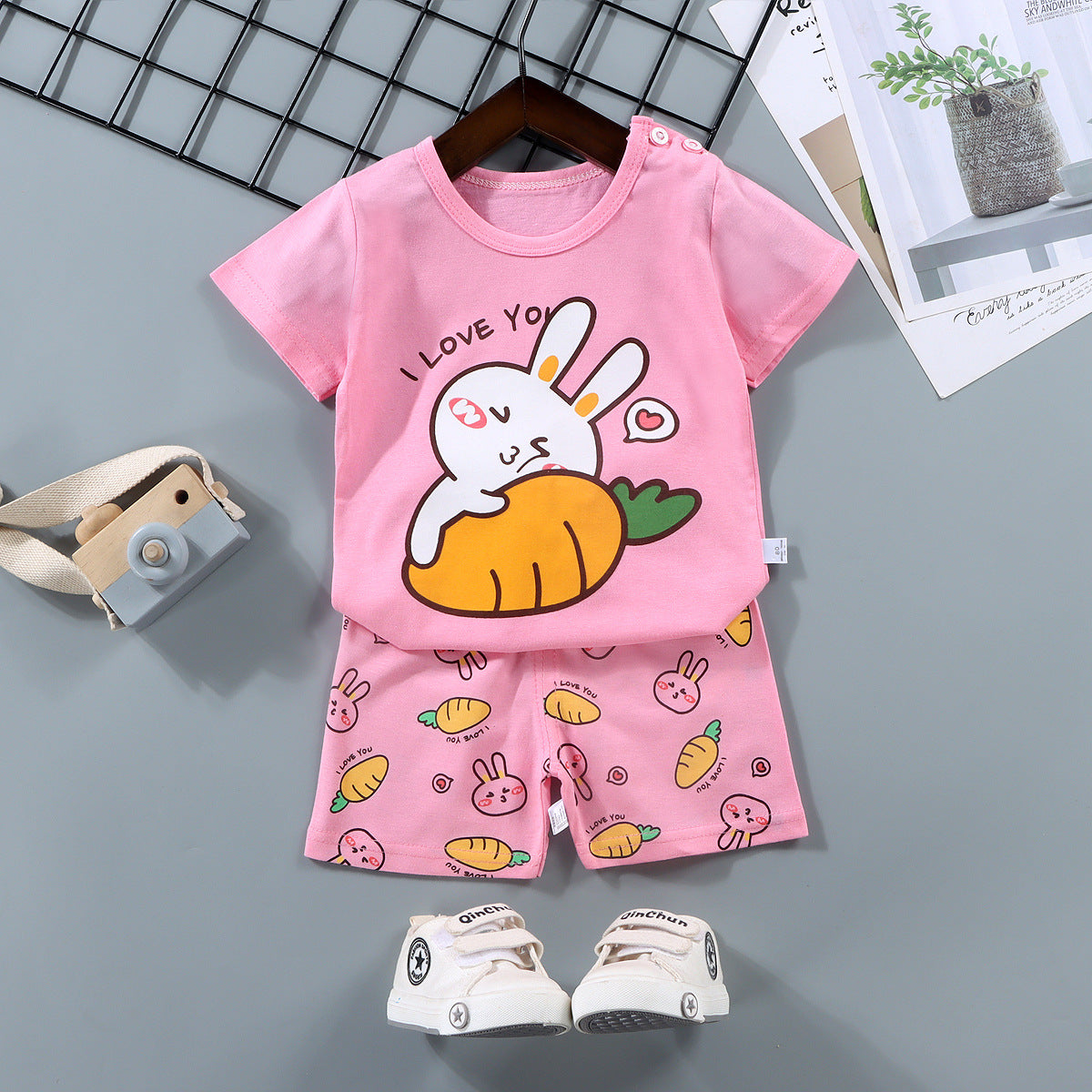 Boy's Summer Cotton Short Sleeve Suit