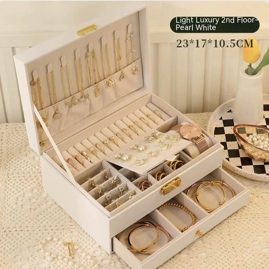 Three Layer Lockable Jewelry Storage Box
