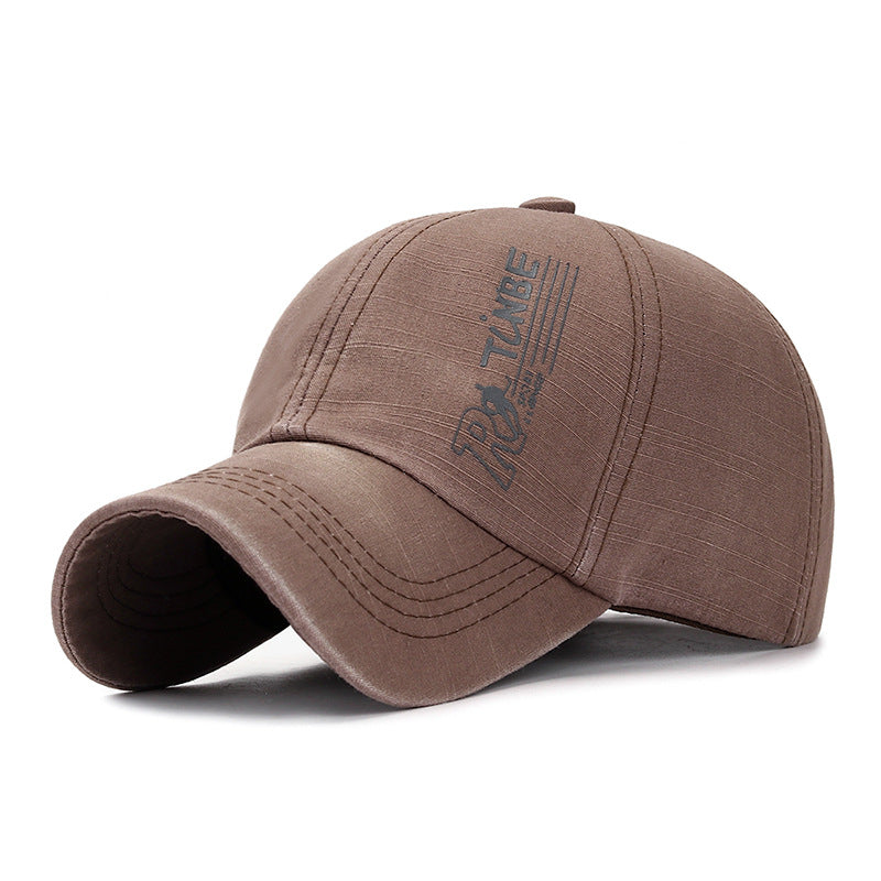 Distressed Baseball Cap Casual Men's Washed Slub Cloth Hat