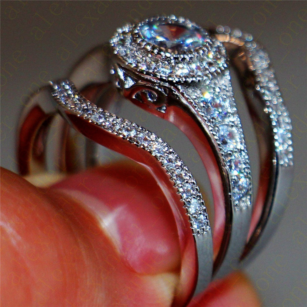 Women's Fashion Brass Couple Ring Set