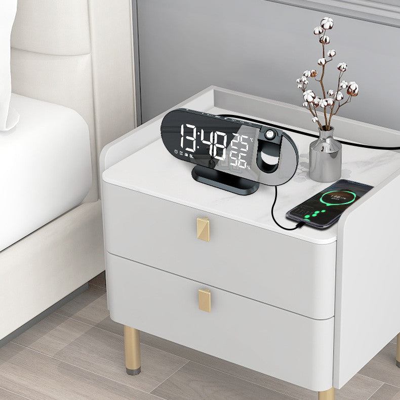 Mirror LED Projection Voice-activated Temperature Alarm Clock